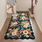 DUKINO 2x4 Washable Runner Rugs, Non Slip Floral Print Entryway Rug - Image 3