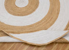 2x8 Oval Kilim Jute Runner – Solid White Beige, 0.27" Thick Hand Braided Rug - Image 9