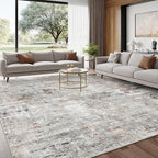 Abstract Rug 8x10 Large Living Room Rugs Neutral Modern Washable Area Rugs - Image 2