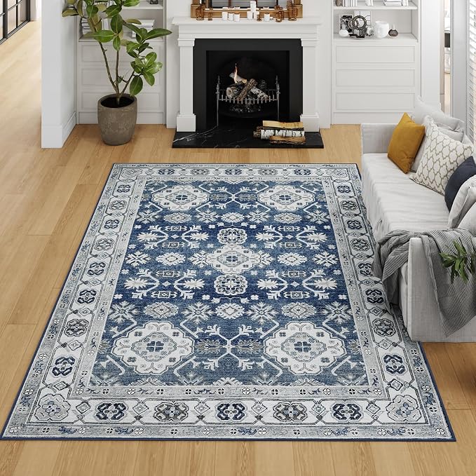 VK VK·LIVING Machine Washable Rug 4'x6' Vintage Design Washable Area Rugs by VKVK%C2%B7LIVING