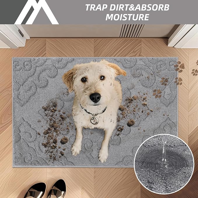 COSY HOMEER Door Mat 24”x36”, Absorbent Dirt Trapper Entryway Rugs, Non-Slip - Image 2