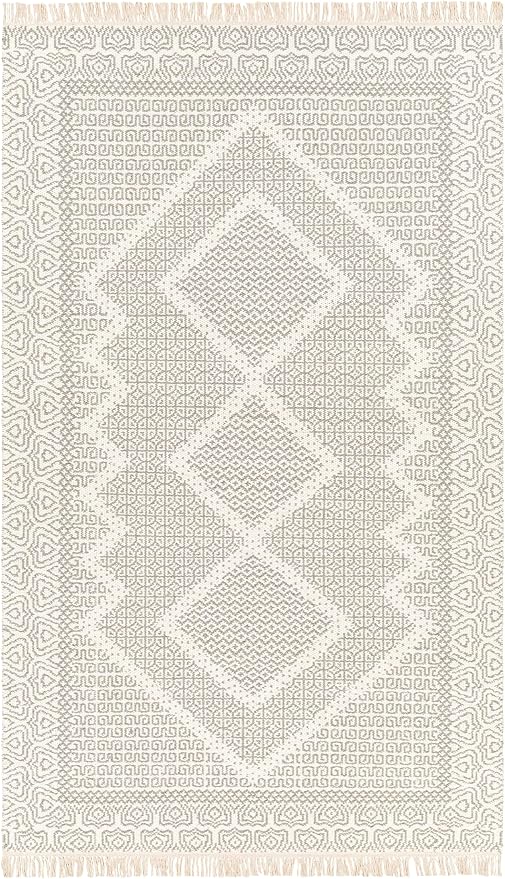 Mark&Day Wool Rugs, 5x7 Nishnabotny Cottage Light Gray Area Rug, Bedroom or - Image 3