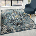 LUXE WEAVERS Moroccan Blue 6x9 Medallion Area Rug by LuxeWeavers