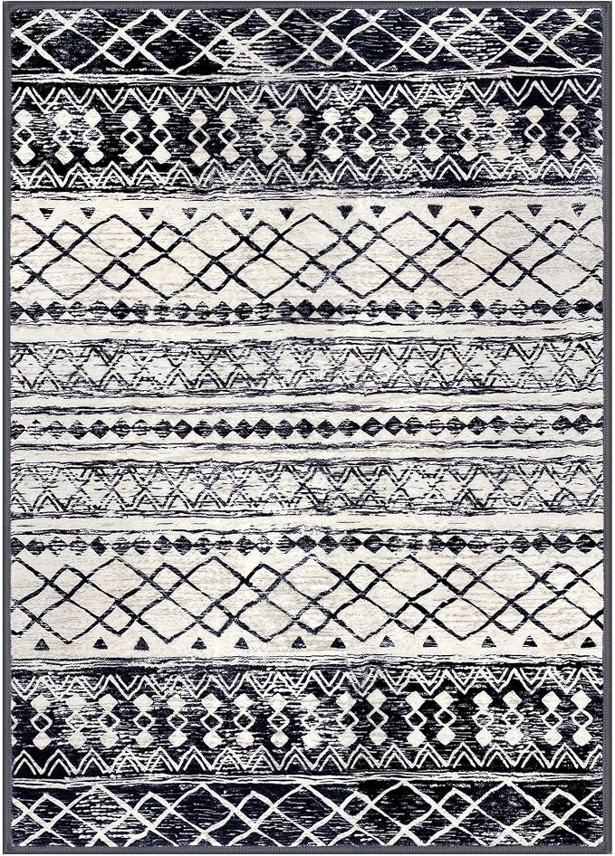 KUTA 6x9 Boho Area Rug for Living Room, Moroccan Washable Kitchen Rugs Non Slip - Image 9