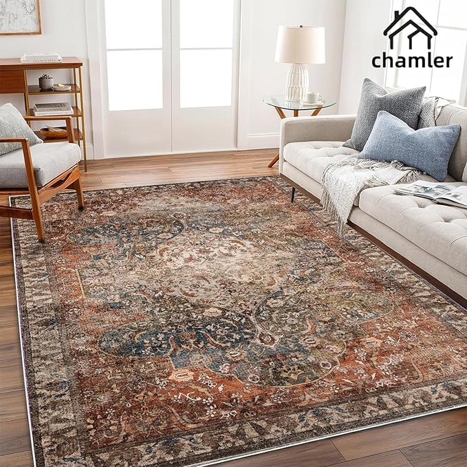 5x7 Washable Area Rug Vintage Traditional Floor Cover Foldable Thin Kitchen - Image 3