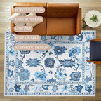 Fame Living Navy Blue Oushak Rug, Large Area Rugs - Image 3