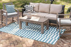 Unique Loom Outdoor Striped Collection Area Rug - Image 2