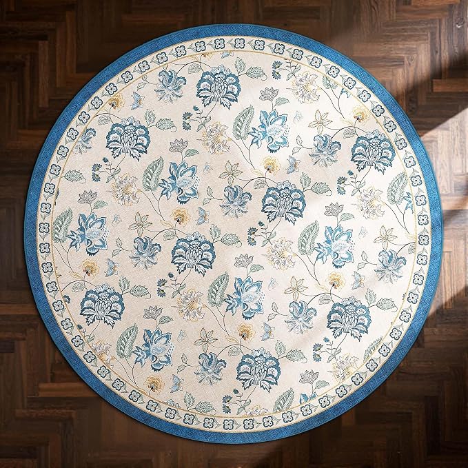 jinchan Elora 4ft Floral Round Rug - Image 8