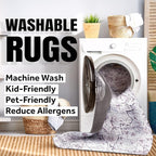 JONATHAN Y Machine Washable Cream/Moss Indoor Area Rug 4X6 ft, Luola Minimalist - Image 4