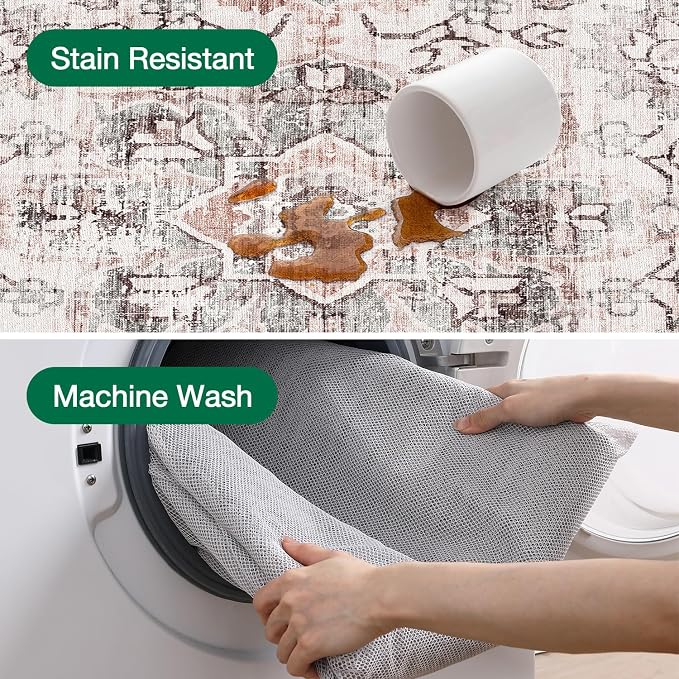 LUMI Washable Area Rug 5x8 for Living Room, Ultra Soft Stain Resistant Carpet - Image 7