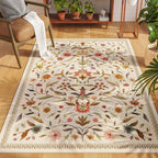 Vintage Medallion Floral 4x6 Rug, Machine Washable Non-Slip Area Rug, Low Pile - Image 4