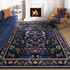 Rugcomf 9x12 Area Rugs for Living Room Washable Rug Floral Non-Slip Large Rug by Rugcomf