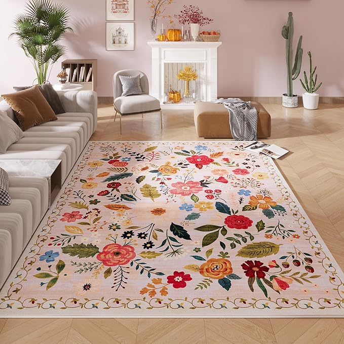 Rugcomf Area Rugs 8x10 Rug for Living Room Clearance Washable Boho Area Rug Non - Image 7