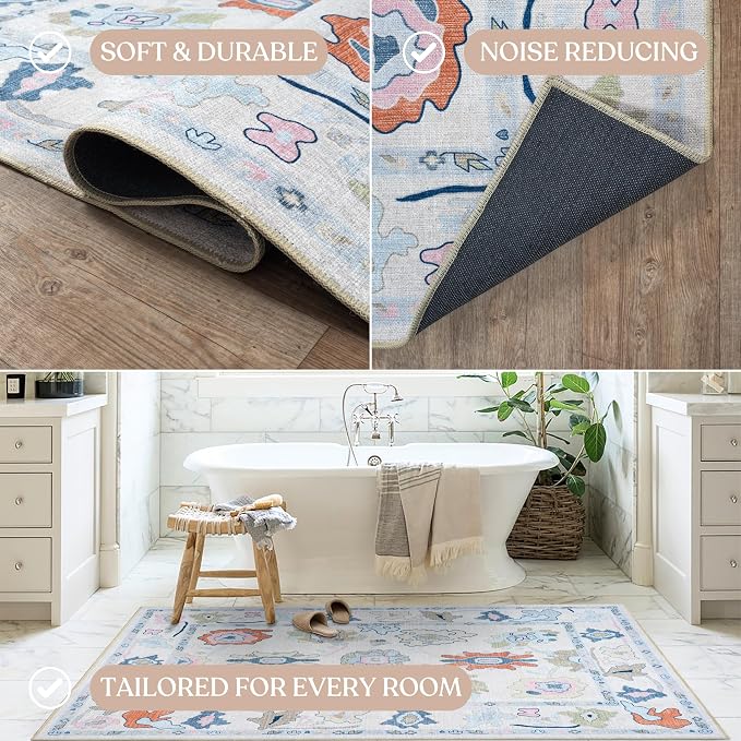 Fame Living Cream Oushak Runner Rug, Modern Runners, Runner - Image 5