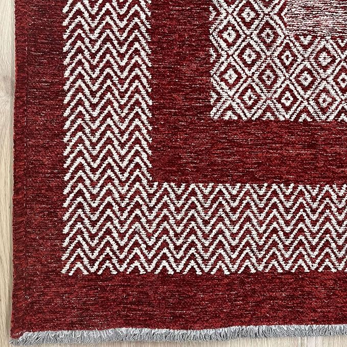 Alfa Rich 7x10 Red Burgundy Washable Area Rugs - Image 7