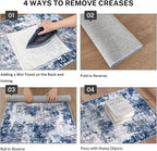 Modern Abstract Runner Rug for Bedroom 2x7, Non-Slip Soft Thin Faux Wool Mat - Image 3
