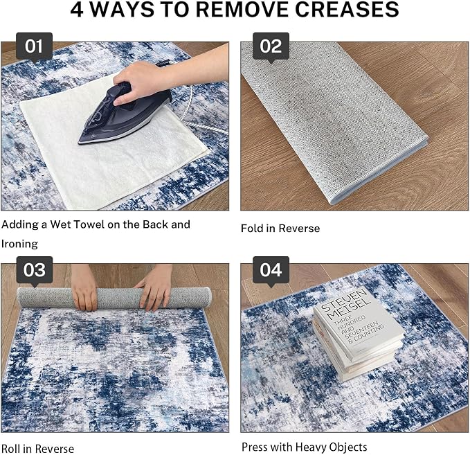 Modern Abstract Hallway Runner Rug, Washable Kitchen Runner Non-Slip Soft Thin - Image 3