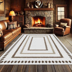 Moroccan Farmhouse Area Rugs 6x8ft, Neutral Geometric Pattern in Off-White Rug - Image 2