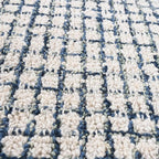Hand-Tufted 100% Wool Pile Area Rug – Geometric Textured Grid Check Pattern – - Image 7