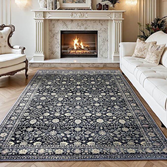 Area Rugs 4x6, Boho Vintage Oriental Washable Rugs, Collapsible Area Rug by chunsemeiju