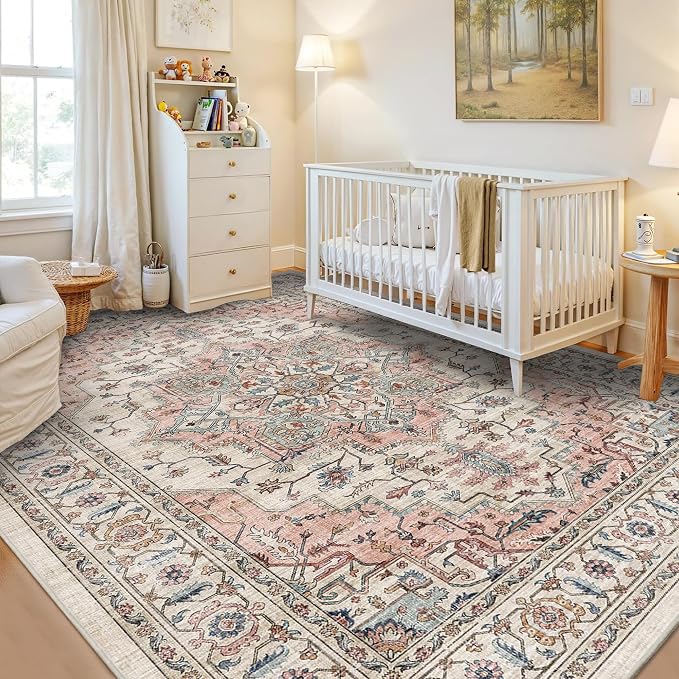 6x9 Area Rugs for Living Room Ultra-Soft Washable Rug Vintage Distressed Boho - Image 3