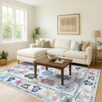 Fame Living Colorful Oushak Rug, Modern Rugs, Small Throw, Accent Area Rug - Image 9
