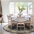 RUGGABLE Washable Vintage Area Rug – Verena Dark Wood 8 ft Round, by RUGGABLE