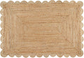 Savi Home Scalloped Jute Rug 4'x6' – Handwoven Natural Area Rug, Farmhouse Boho by SaviHome