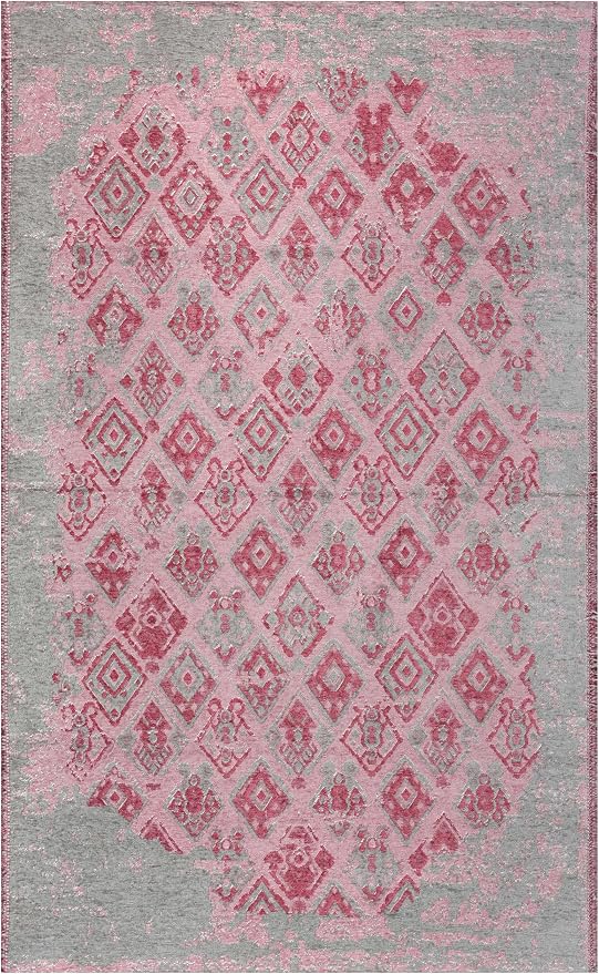 Alfa Rich 3x10 Pink Gray Reversible Washable Area Rugs - Image 4