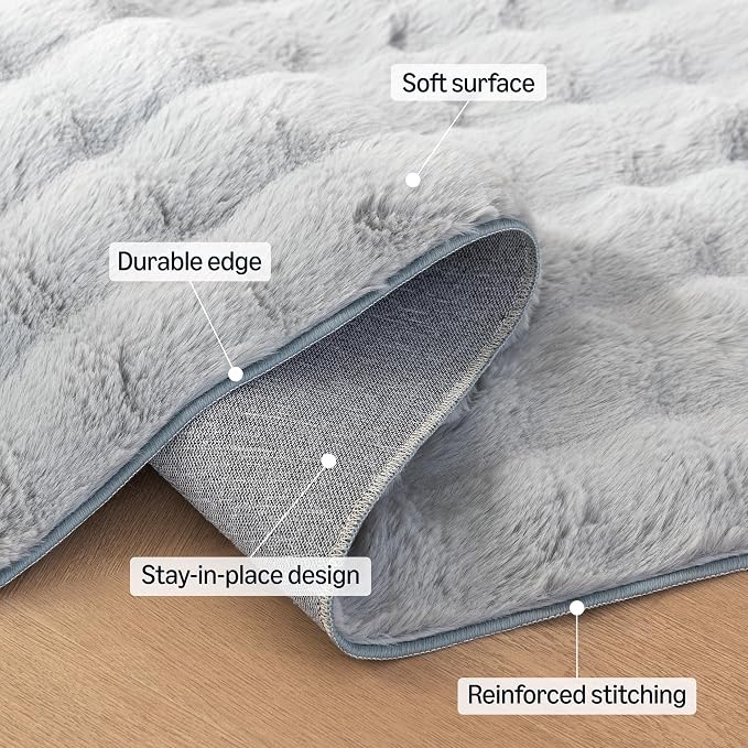 Amazon Basics Indoor Area Rug, 3D Bubble Washable Home Decor Carpet - Image 3