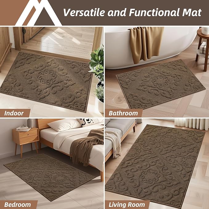 COSY HOMEER Door Mat 20”x32”, Absorbent Dirt Trapper Entryway Rugs, Non-Slip - Image 8
