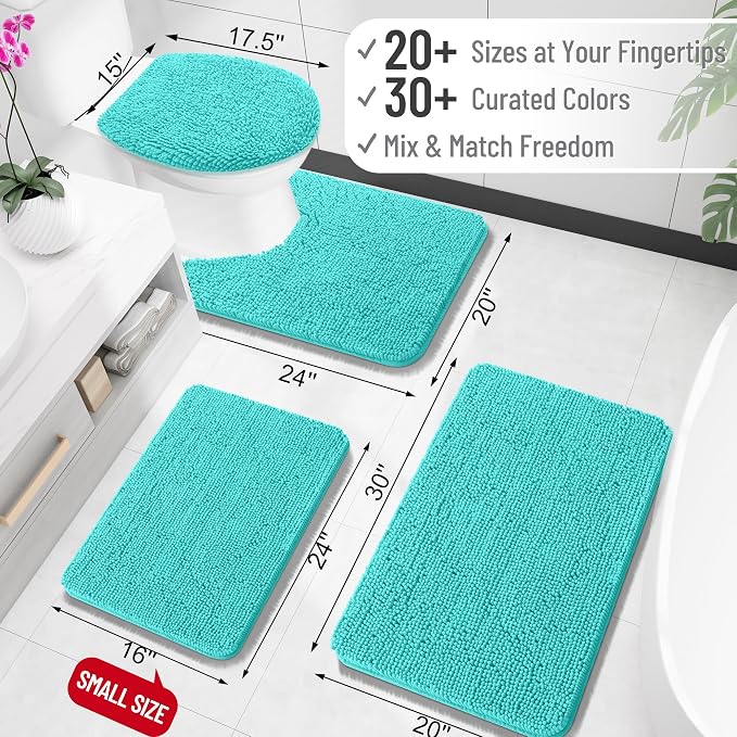 OLANLY Bathroom Rugs 30x20, Extra Soft Absorbent Chenille Bath Rugs, Rubber - Image 2