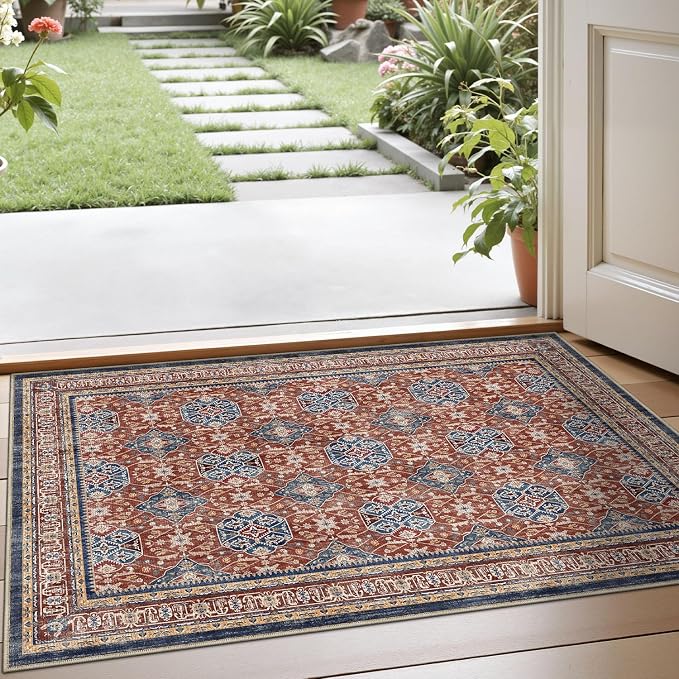 LUMI Indoor Door Mat 17x30, Washable Low Pile Entry Rug - Image 9