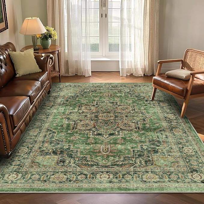 5x7 Area Rugs for Living Room Ultra-Soft Washable Rug Vintage Distressed Boho - Image 2