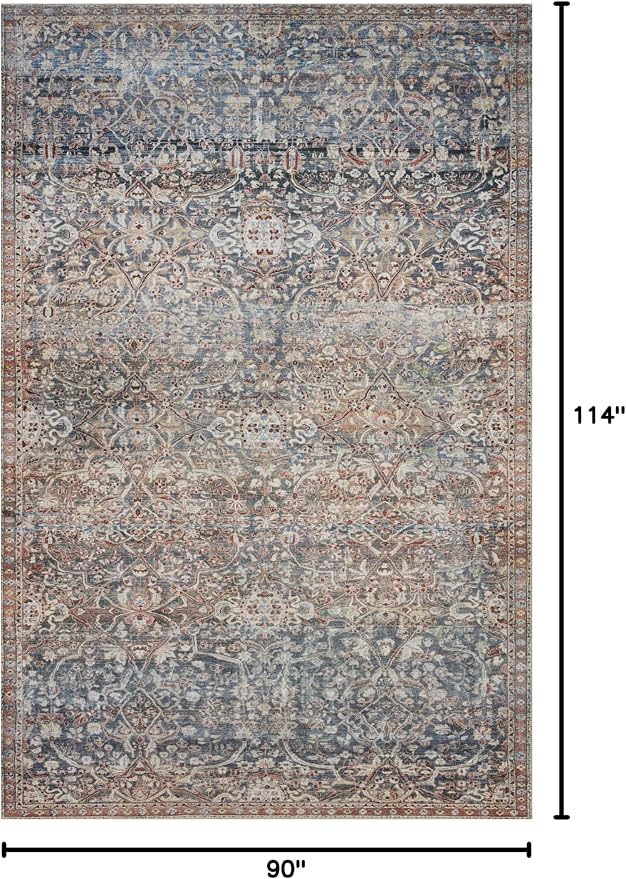 Loloi Chris Loves Julia Jules Collection JUL-06 Denim/Spice 7'-6'' x 9'-6'' - Image 2