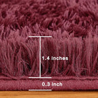 Andency 6x9 Area Rugs Burgundy, Large Shag Fluffy Soft Shaggy Rugs - Image 2