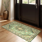 Green Runner Rug 2x4 Rugs Boho Small Washable Runner Rugs by Deerly