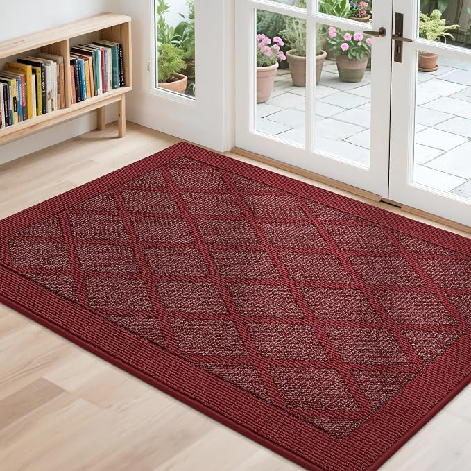 COSY HOMEER Non-Slip Door Mat 32"x48", Entryway Rugs Low Profile Absorbent Dirt by COSYHOMEER