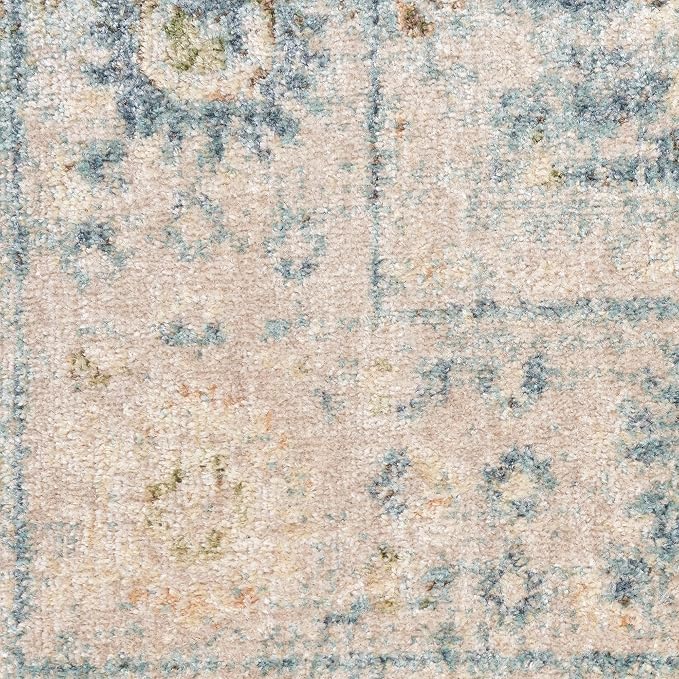 Nourison Home Astra Machine Washable Teal Beige 2' x 6' Area Rug Easy Clean - Image 5