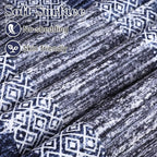 GarveeHome 6x9 Large Washable Area Rug Modern Bordered Rug Distressed Geometric - Image 4