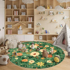DUKINO Floral Round Rug, 6ft Washable Circle Rug, Non Slip Indoor Low Pile - Image 4