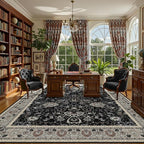 Blcak 8x10 Vintage Rugs for Living Room, Washable Rugs Non Slip Large Area Rug - Image 7