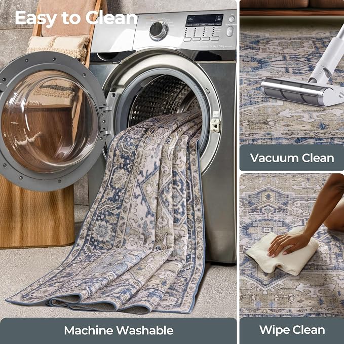 Kokia 6x9 Washable Area Rugs Blue - Image 6