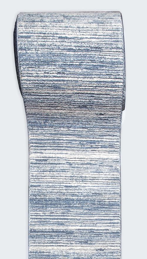 Well Woven Custom Size Hallway & Stair Runner- Harlow Delphi Blue 31 Inches - Image 6