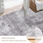 5x7 Washable Area Rug Grey Abstract Modern Living Room Bedroom Throw Rug Non - Image 3