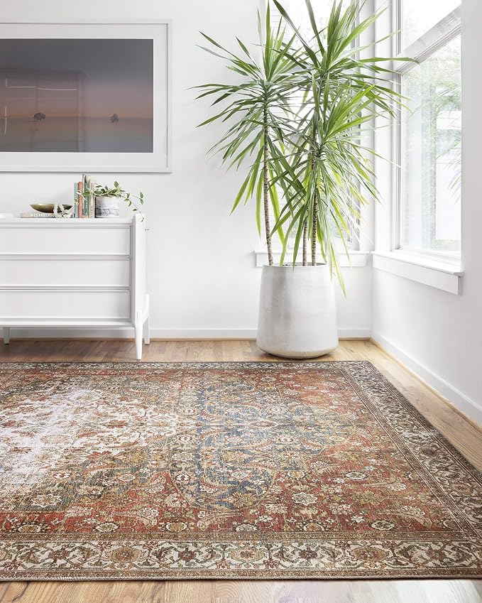 Loloi Layla Collection LAY-05 Ocean/Multi 9'-0" x 12'-0" .13" Thick Area Rug - Image 8