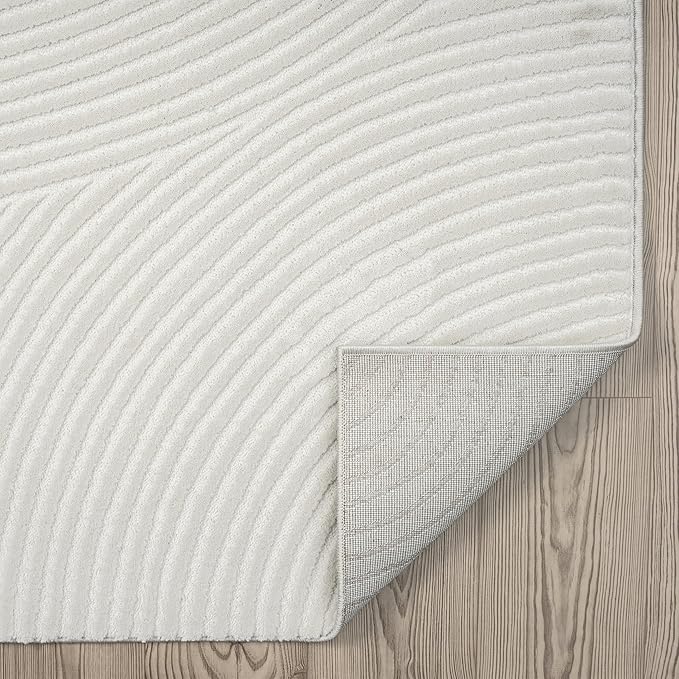 Abani Cream Area Rug for Living Room, Bedroom- Zen Reiki Pattern- 2'6" x 6' - Image 7