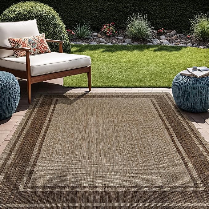 Beverly Rug Outdoor Rug 5x7 Modern Bordered Area Rugs by BeverlyRug
