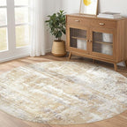 Round Rug Living Room Rugs: 8Ft Washable Circle Large Abstract Modern Soft - Image 8