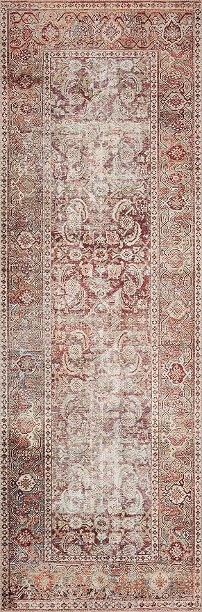Loloi Layla Collection LAY-11 Cinnamon/Sage 2'-6" x 7'-6" .13" Thick Runner Rug - Image 4